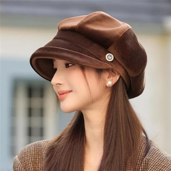 Women\'s Newsboy Cap with Visor Fall Beret Hat main image 5